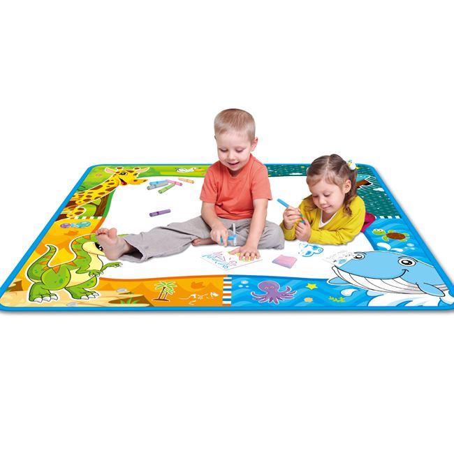 Covor de desenat cu apa, lavabil, pentru copii, 80 x 80 cm, accesorii incluse