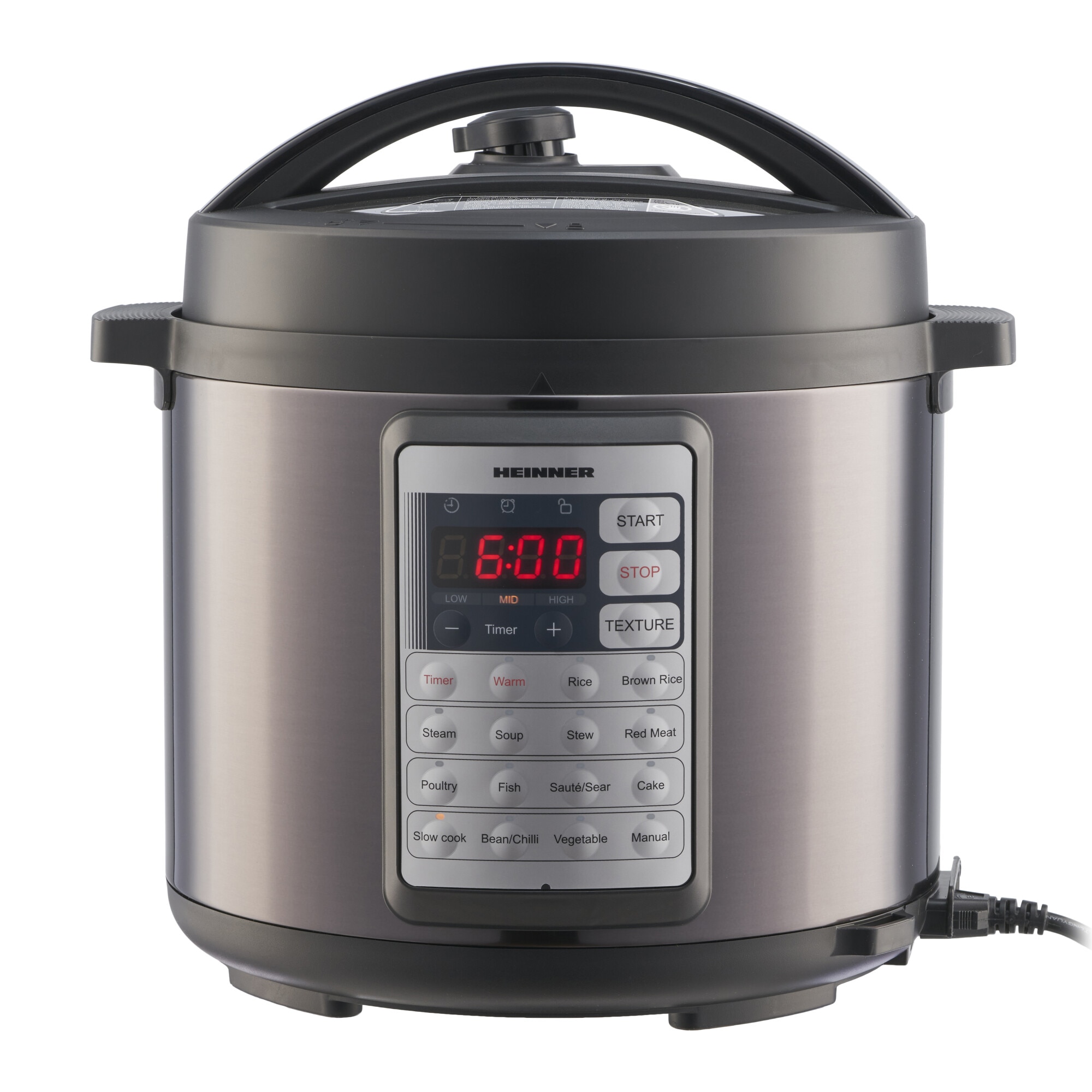 Multicooker cu gatire sub presiune Heinner 1000W, 5.7l, 14 programe