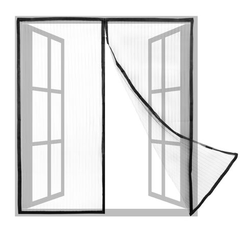 Plasa antiinsecte cu magneti pentru fereastra, 120x120 cm, Negru