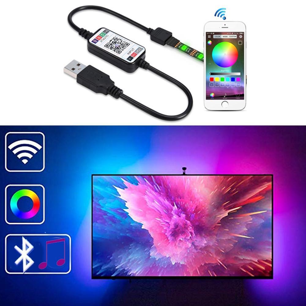 Banda LED RGB 5 metri, lumina ambientala, TV, USB, telecomanda
