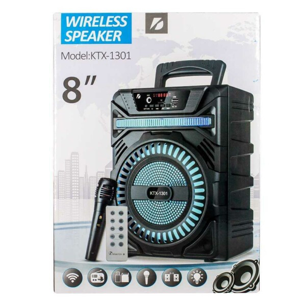 Boxa portabila Bluetooth cu lumina LED si microfon, model KTX-1301