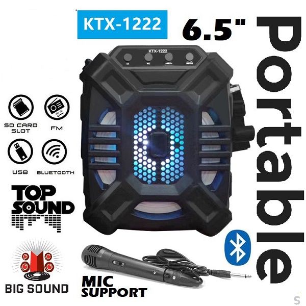 Boxa karaoke Bluetooth KTX-1222, Radio FM, USB