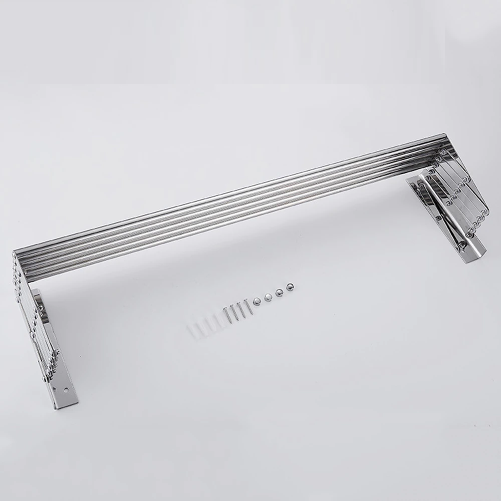 Uscator retractabil din aluminiu, cu prindere in perete, 60x70 cm