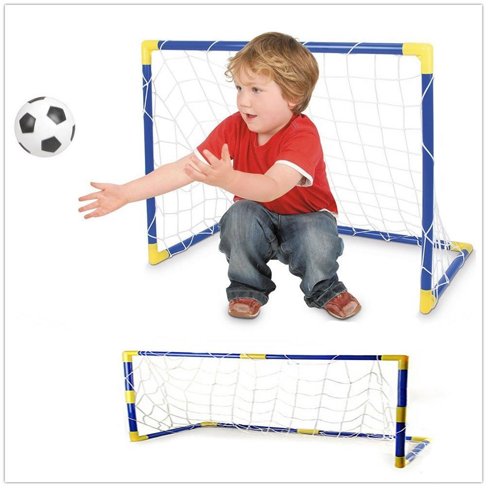 Set mini fotbal pentru copii - 2 porti + 1 minge. Usor de instalat.