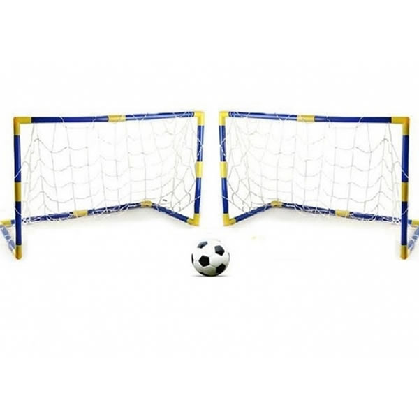 Set mini fotbal pentru copii - 2 porti + 1 minge. Usor de instalat.
