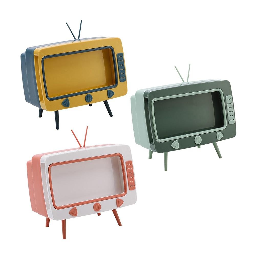 Cutie retro TV pentru servetele, cu suport de telefon