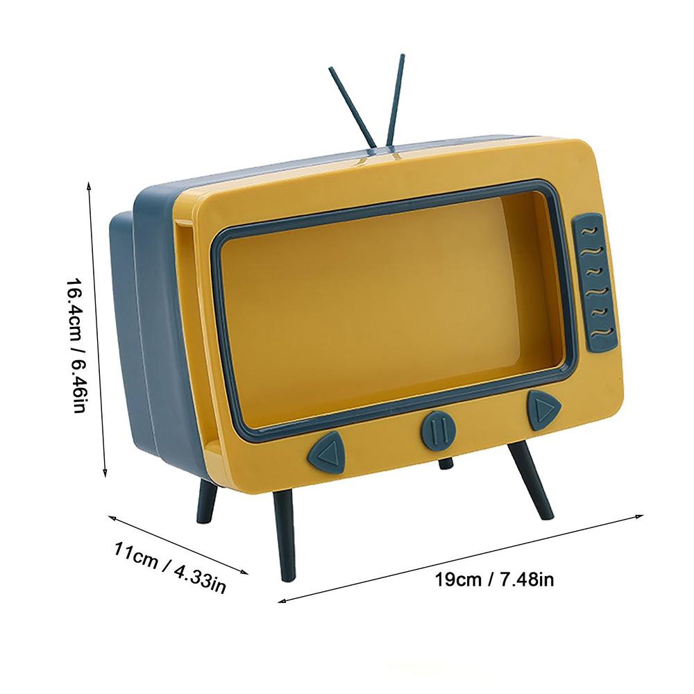 Cutie retro TV pentru servetele, cu suport de telefon