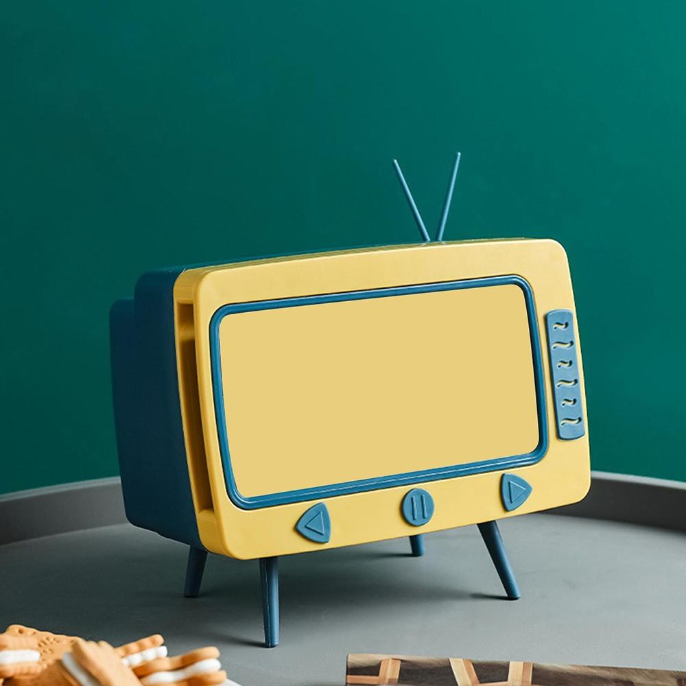 Cutie retro TV pentru servetele, cu suport de telefon