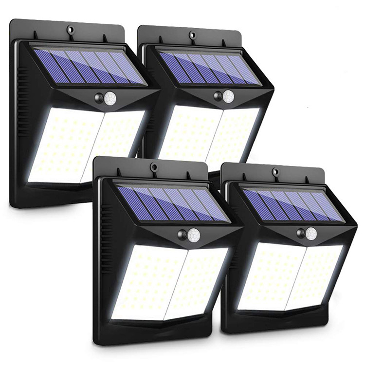 Set 4 x Lampa solara 80 LED, senzor miscare, 500 LM