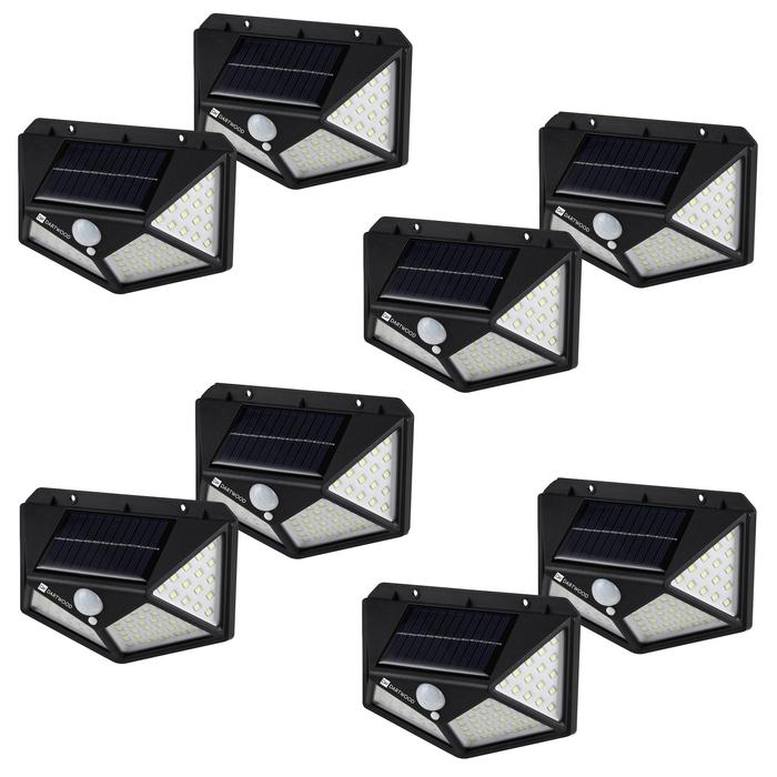 Set 8 x Lampa 100 LED cu panou solar, senzor de miscare