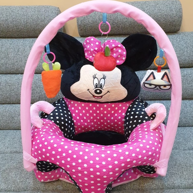 Fotoliu bebe cu spatar si arcada - Minnie Mouse cu buline
