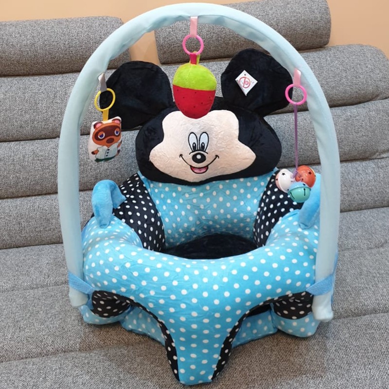 Fotoliu bebe cu spatar si arcada - Minnie Mouse cu buline