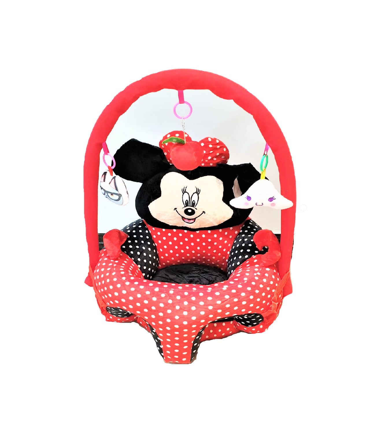Fotoliu bebe cu spatar si arcada - Minnie Mouse cu buline