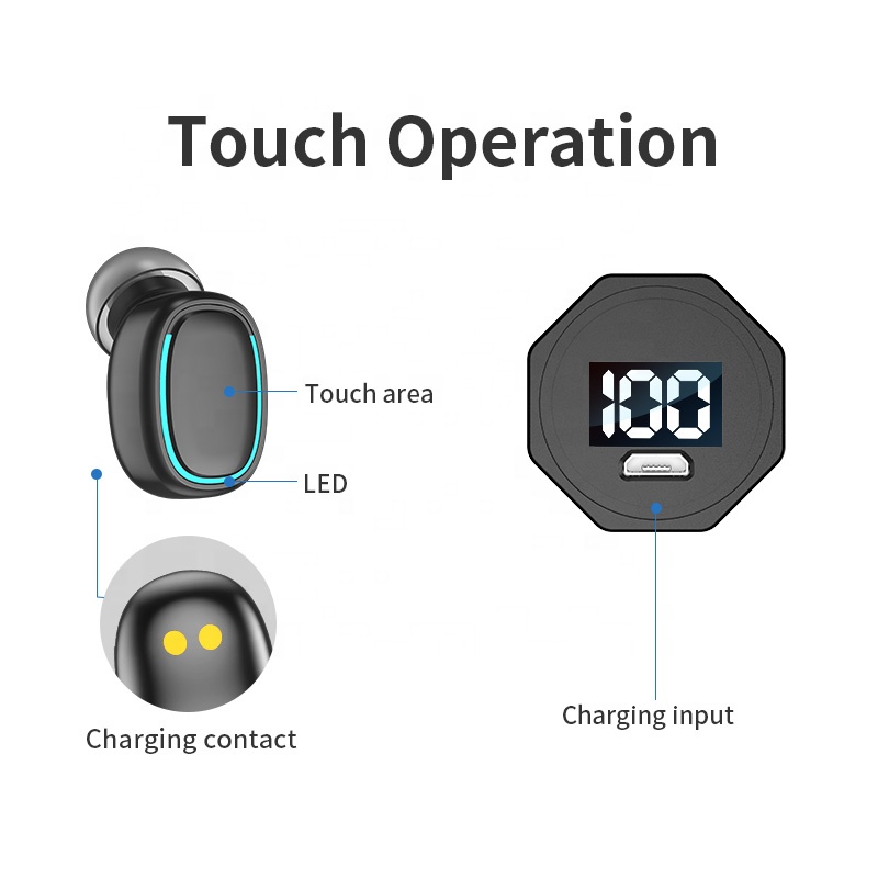 Casti Wireless TWS J7, rezistente la apa, Bluetooth 5.2