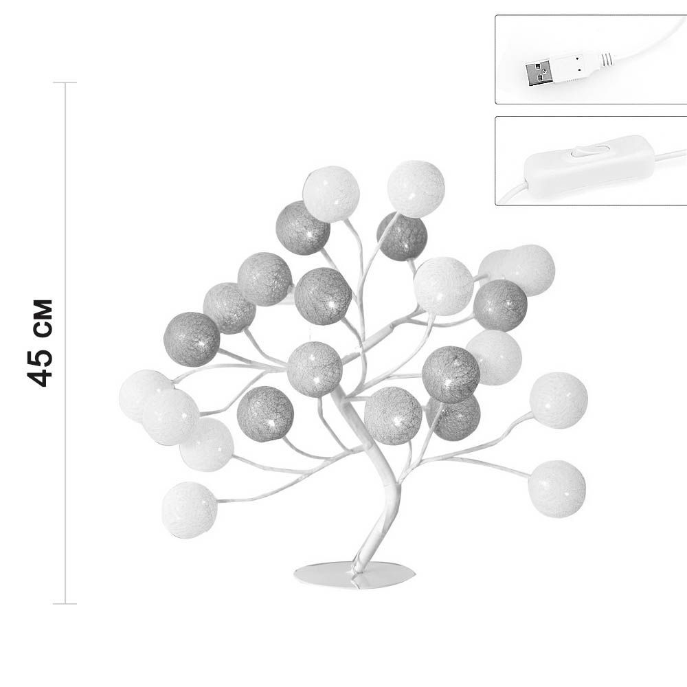 Veioza decorativa tip copac cu LED-uri multicolor