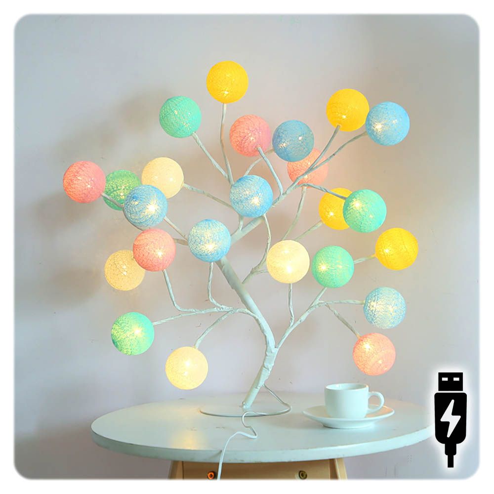 Veioza decorativa tip copac cu LED-uri multicolor