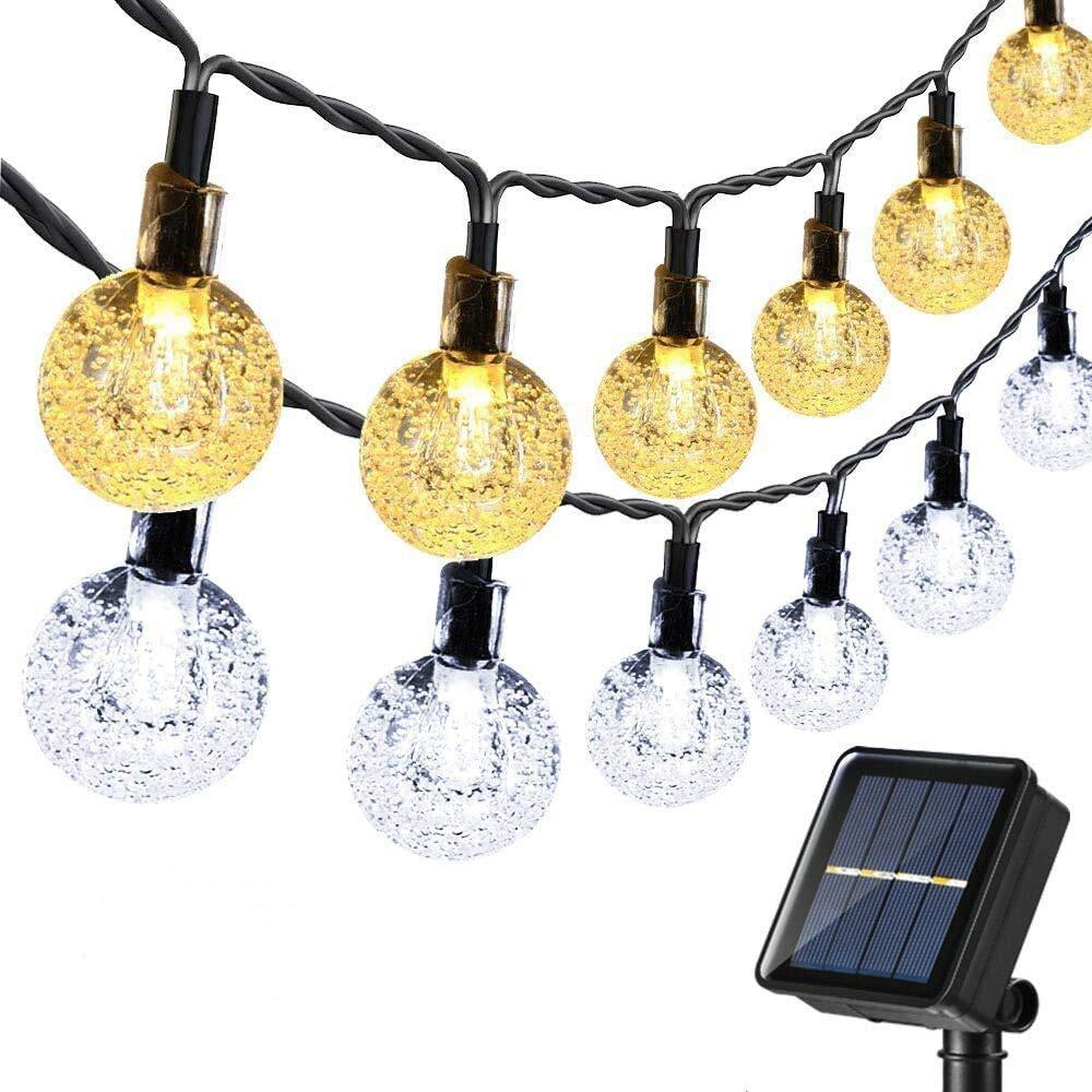 Instalatie solara LED 30 globulete, Alb cald