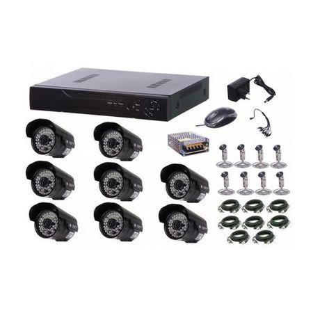 Kit CCTV supraveghere video 8 camere de exterior IP67, HDMI, infrarosu, urmarire LIVE