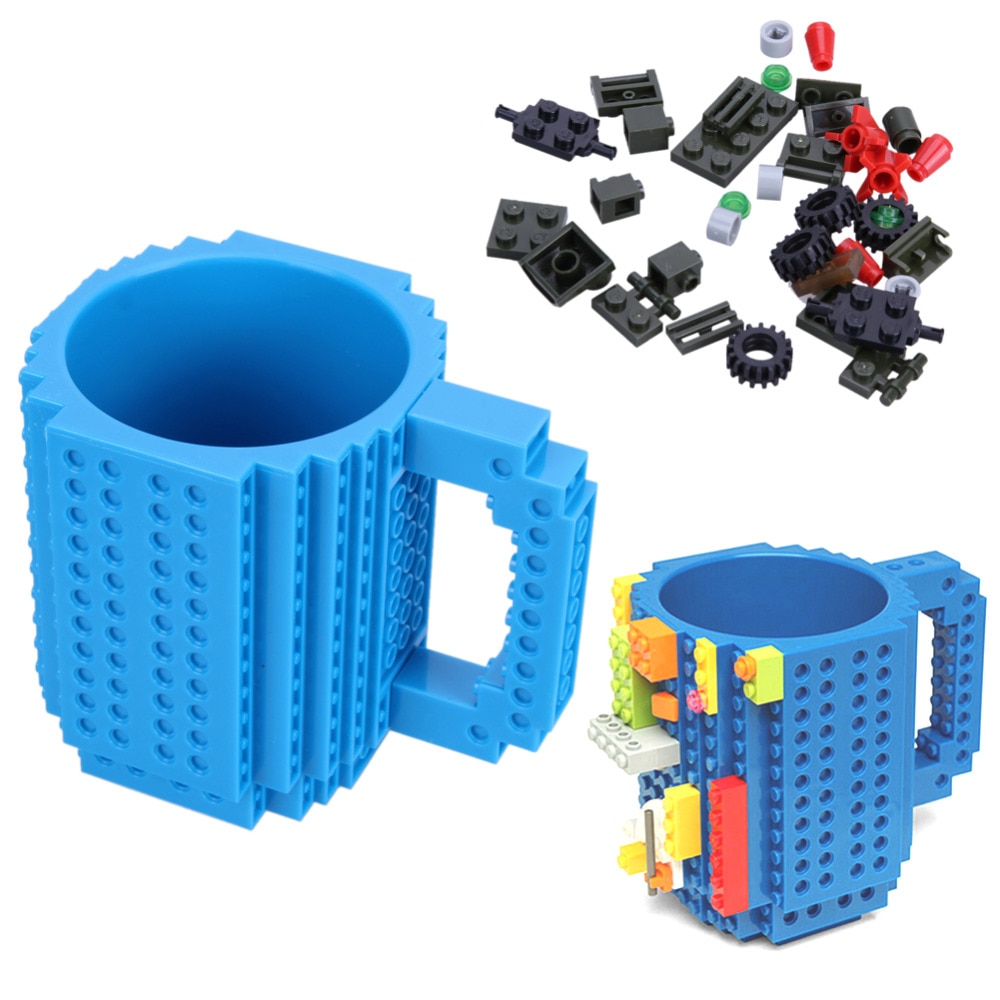 Cana cu piese lego, pentru copii, 350 ml, plastic