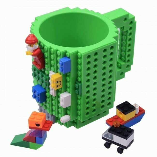 Cana cu piese lego, pentru copii, 350 ml, plastic