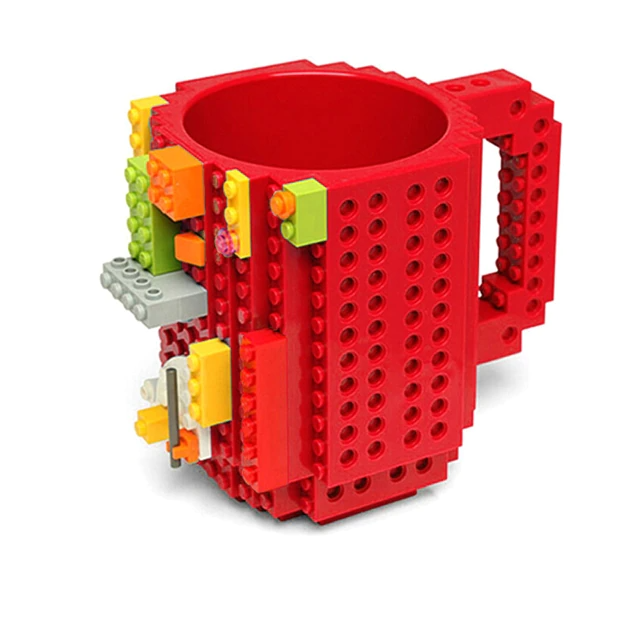 Cana cu piese lego, pentru copii, 350 ml, plastic