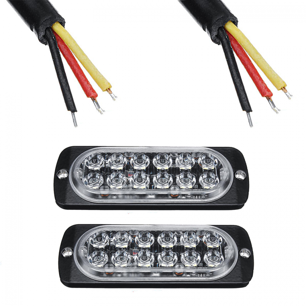 Set 2 x Stroboscop 12 LED, lumina portocalie