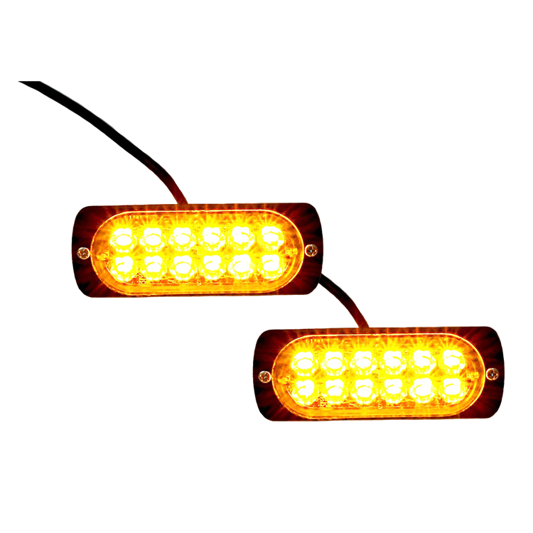 Set 2 x Stroboscop 12 LED, lumina portocalie