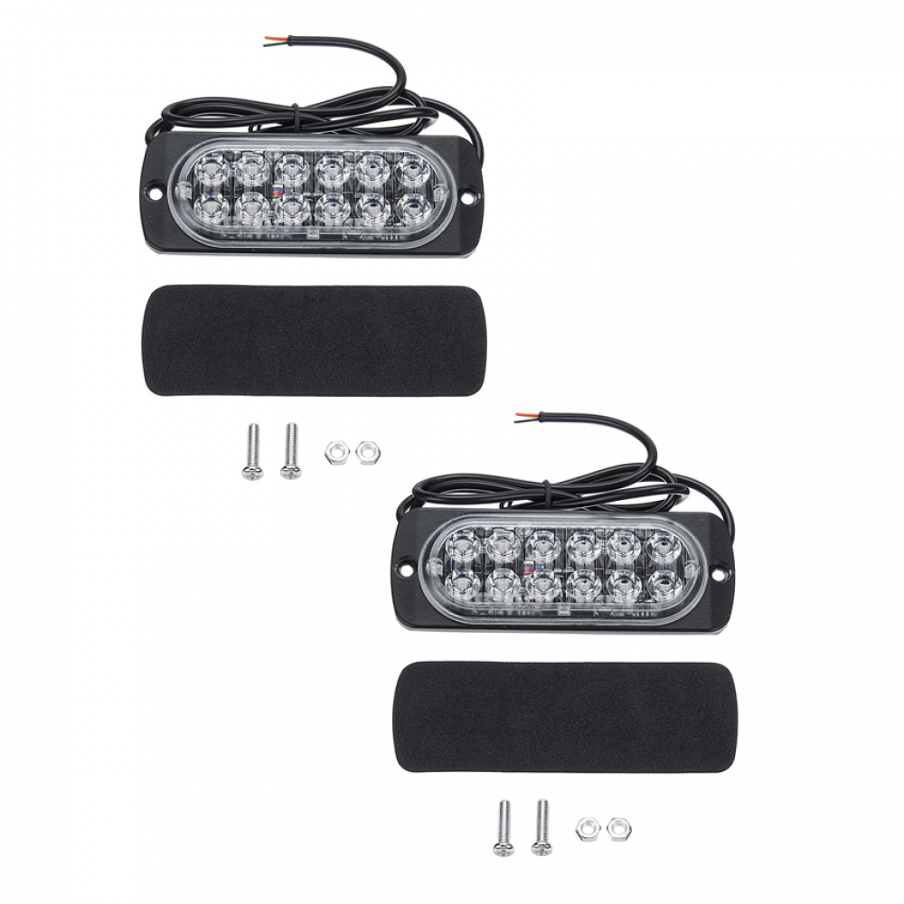 Set 2 x Stroboscop 12 LED, lumina portocalie