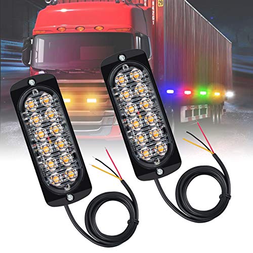 Set 2 x Stroboscop 12 LED, lumina portocalie