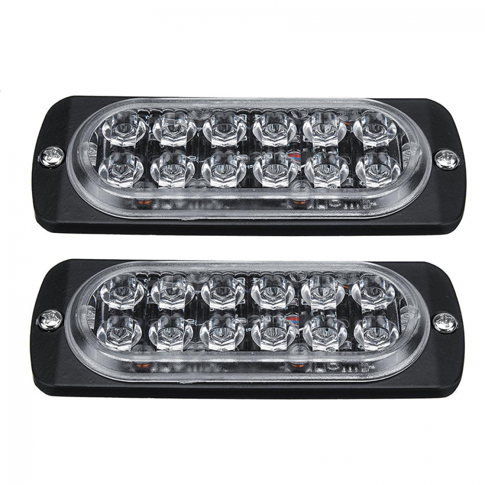 Set 2 x Stroboscop 12 LED, lumina portocalie