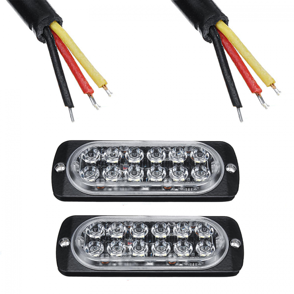 Set 4 x Stroboscop 12 LED, lumina portocalie