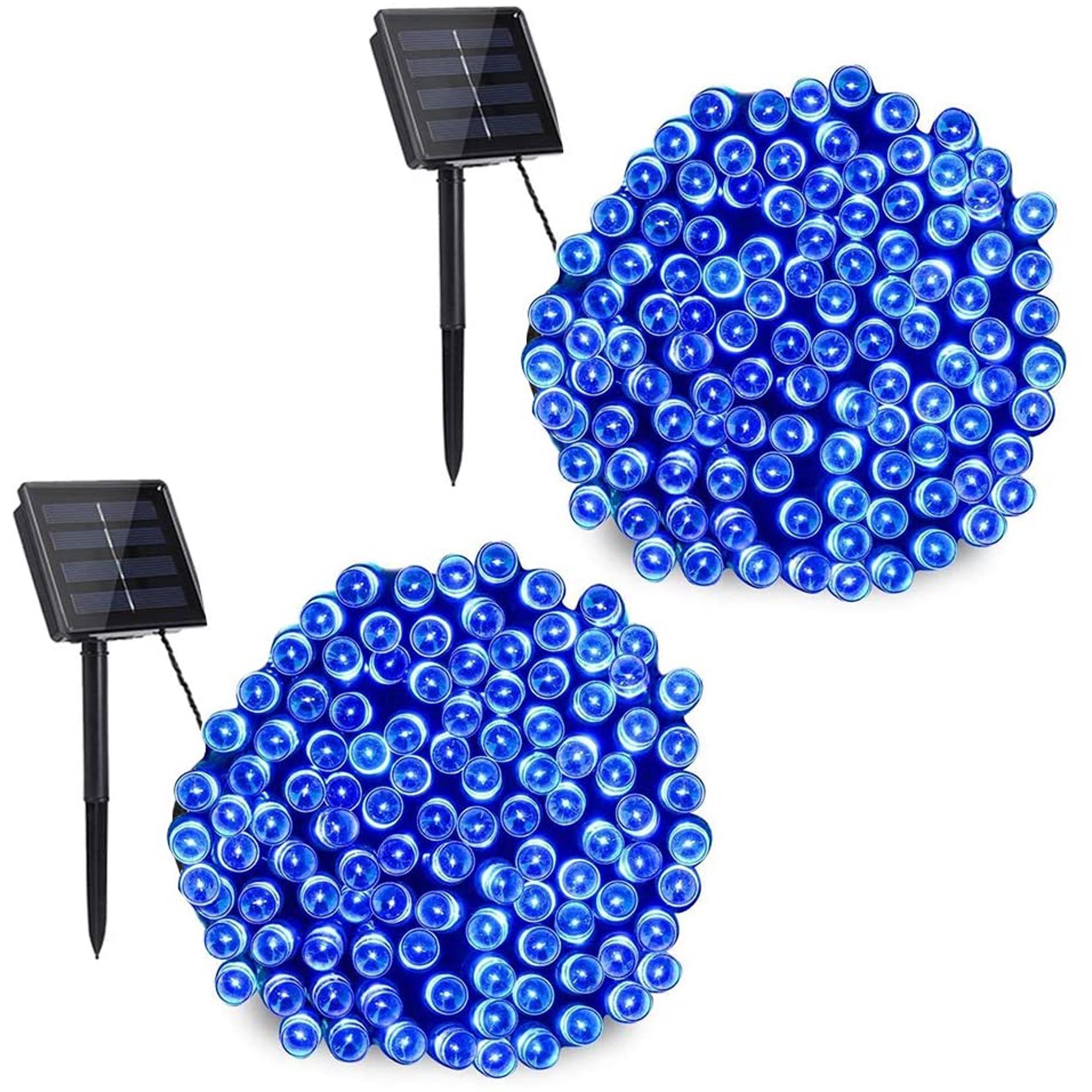 Set 2 x Instalatie LED pentru exterior cu incarcare solara, albastru