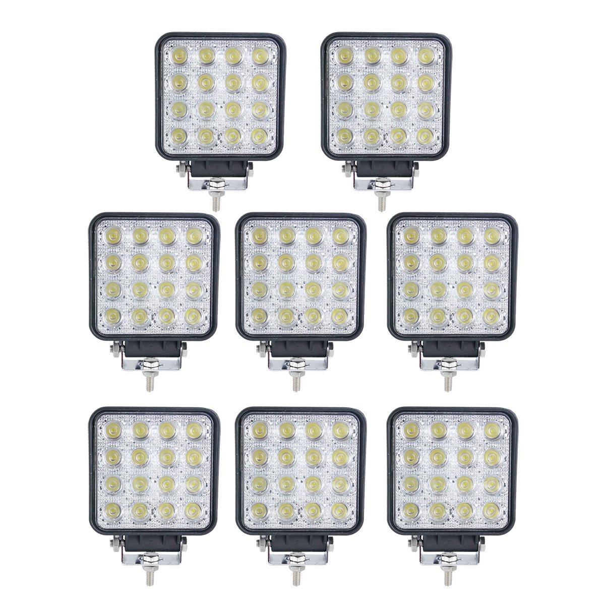 Set 8 proiectoare 16 LED 48W auto OFF-ROAD, IP 67