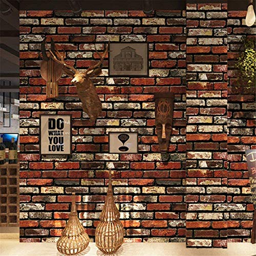 Set 10 x Tapet adeziv caramida rosie, 77 x 70 cm, spuma moale 3D