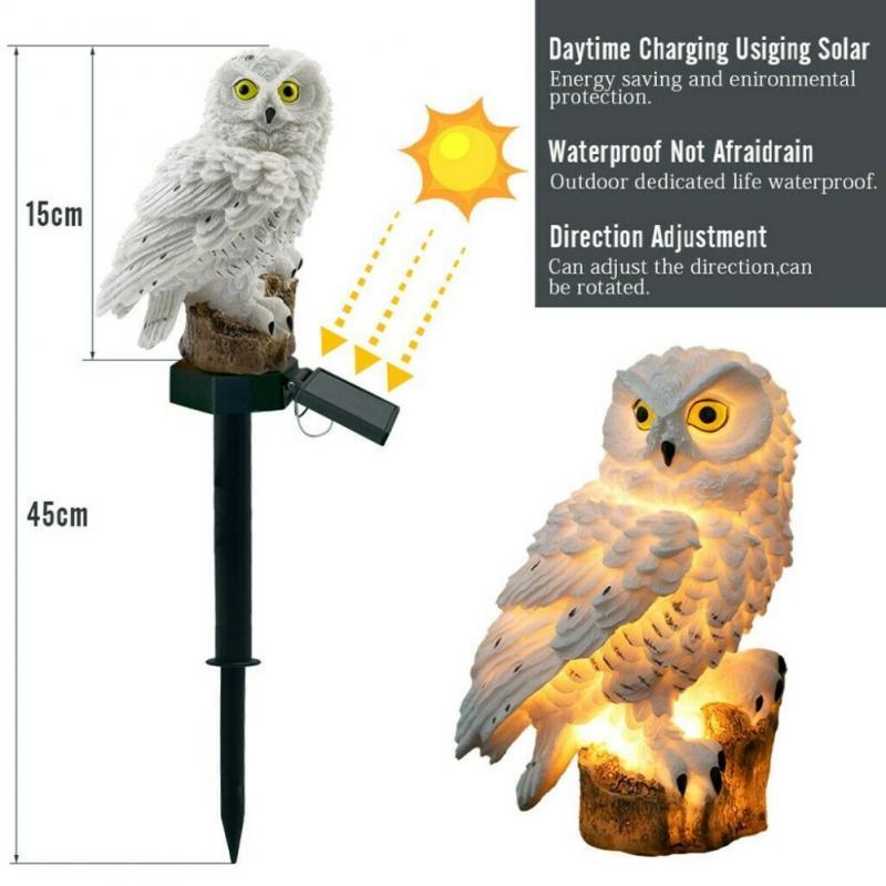Ornament bufnita de gradina cu incarcare solara