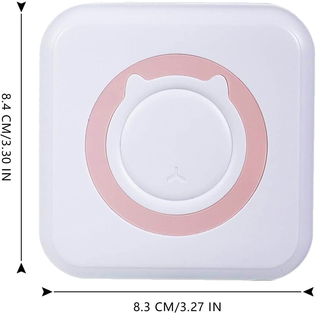 Mini imprimanta pentru telefon + 3 role de hartie termica, Alb cu roz