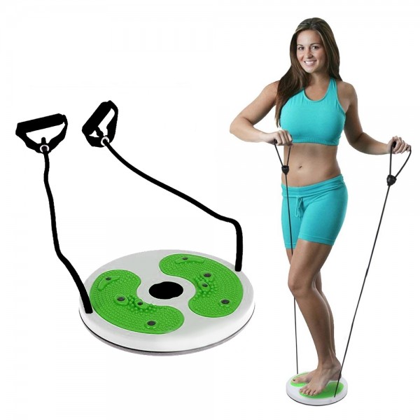 Disc rotativ de fitness cu corzi elastice