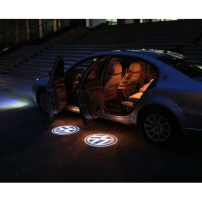 Set 2 holograme LED cu logo VOLKSWAGEN pentru portiere