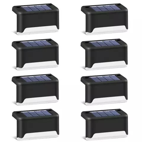 Set 8 lampi solare pentru trepte sau terase, senzor de lumina