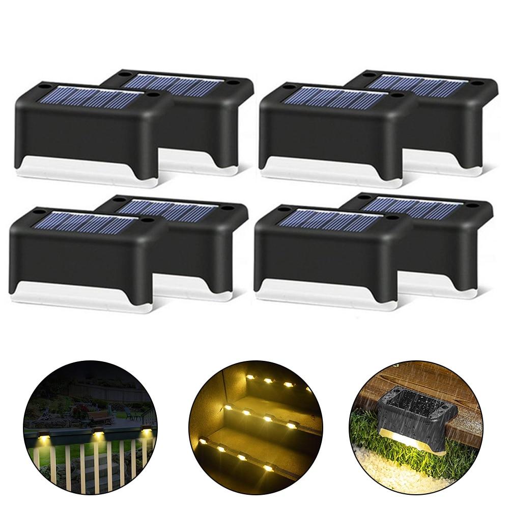 Set 4 lampi solare pentru trepte sau terase, senzor de lumina