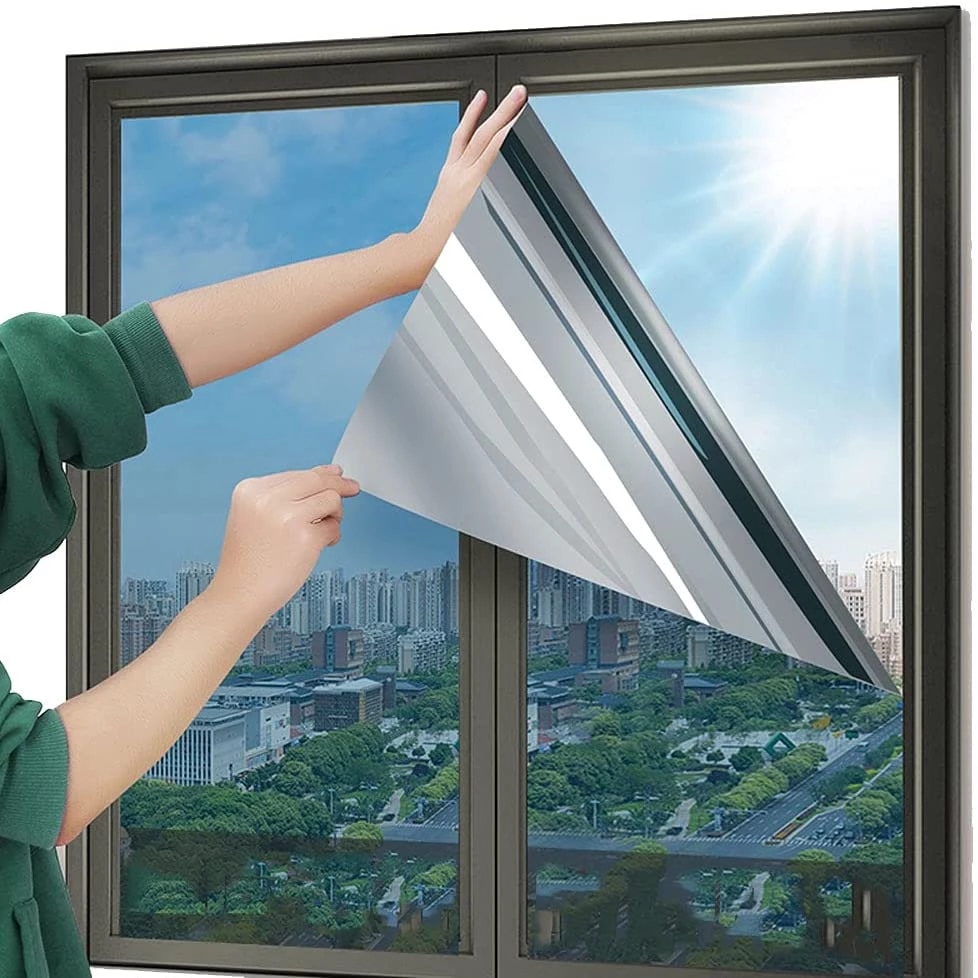 Autocolant pentru geamuri interioare, 60 x 100 cm, Gri