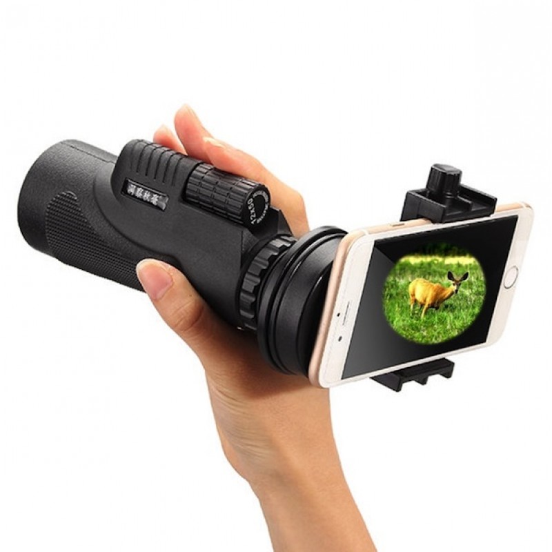 Obiectiv foto - Telescop portabil focalizare zoom 12x cu suport de telefon