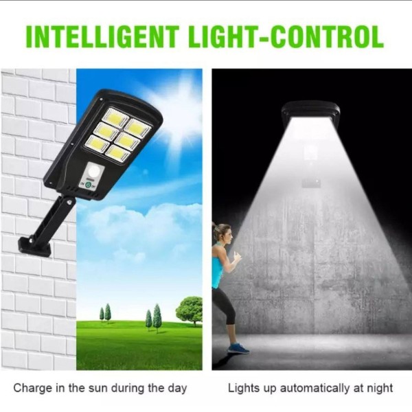 Lampa solara 6 LED SMD cu senzor de miscare si lumina