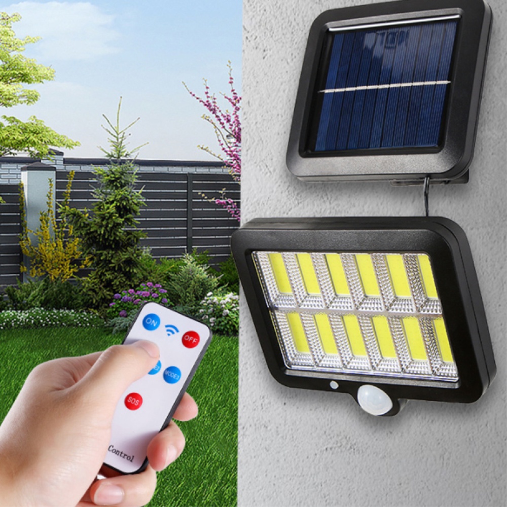 Proiector solar LED 12 COB senzor de lumina si miscare