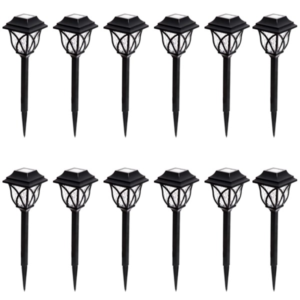 Set 12 x lampa solara felinar LED 43 cm