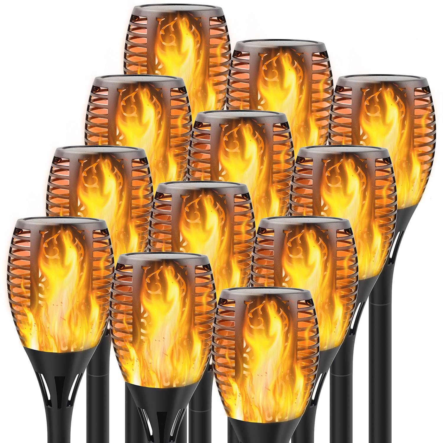 Set 8 x Lampa solara tip torta cu efect flacara