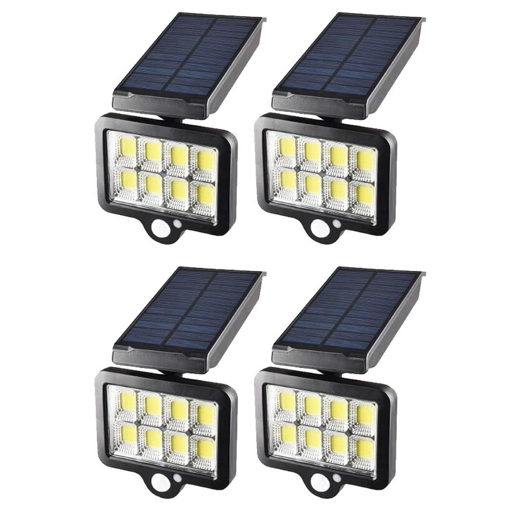 Set 4 x Proiector solar 160 LED 8 COB senzor de lumina si miscare