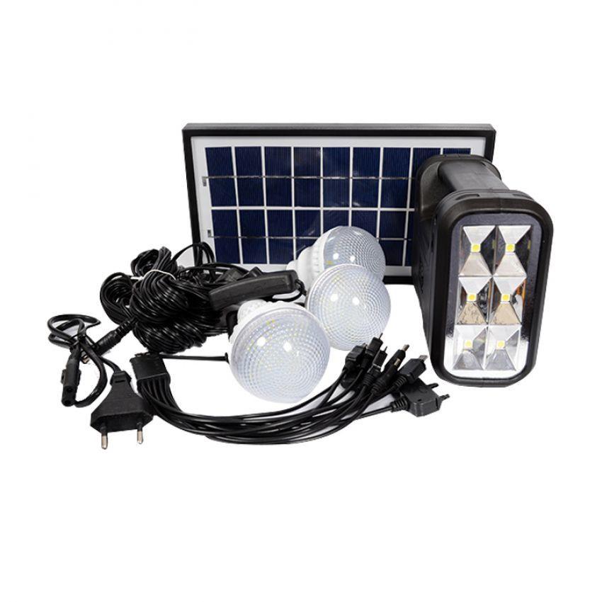Kit lanterna cu panou solar, 3 becuri LED SMD, GDLITE-1