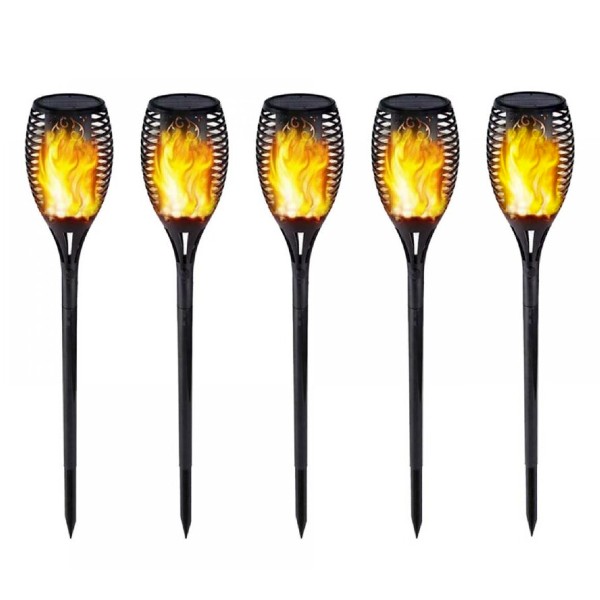 Set 4 x Lampa solara tip torta cu efect flacara, 51.5 cm