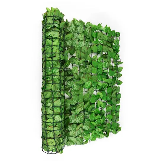 Gard artificial cu frunze verzi, 100 x 250 cm